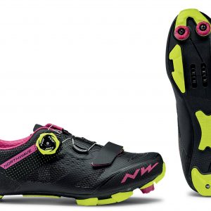 Cipő NORTHWAVE MTB RAZER WMN 39,5 női, fekete-fukszia-sárga