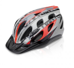 Fejvédo L/XL 54-58 cm hts. vill.LED piros/szürke Ethnic BH-C18