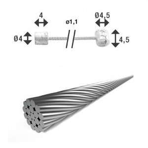 Bowden váltó 19szálas 1,25x2250mm 4x4 és 4,5x4,5-ös niplivel SH-X14