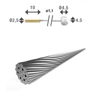 Bowden váltó 19 szálas1,1x2250mm 2 niplivel (2,5x10/4,5x4,5) SH-X18