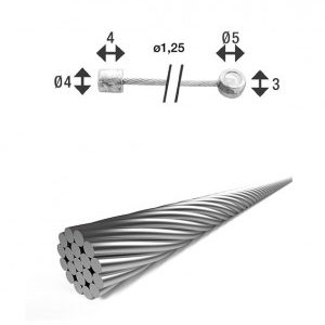 Bowden váltó 19szálas1,25x2250mm 4x4, 0,5x3-as niplivel SH-X13