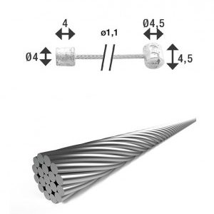 Bowden váltó 19szálas rozsdam.1,25x2250mm 4x4 és 4,5x4,5 niplivel SH-X15